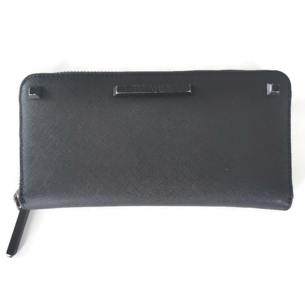 Rebecca Minkoff black zippered clutch wallet